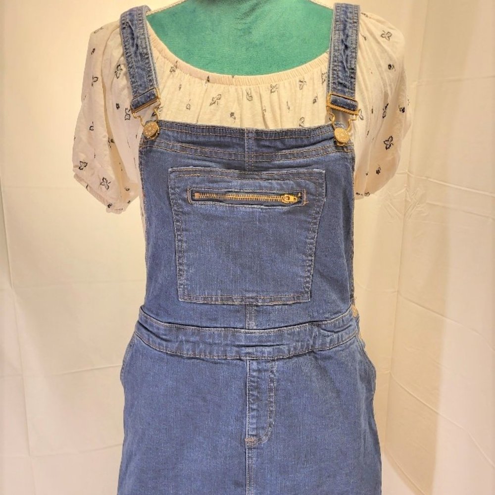 🩵I & M Jeans Denim Skirted Overalls L
